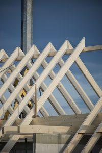 the frame of a home under construction